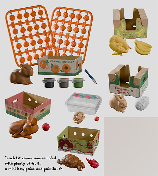 Fruit Box Stowaways DIY Craft Kit Blind Box 6個入りBOX