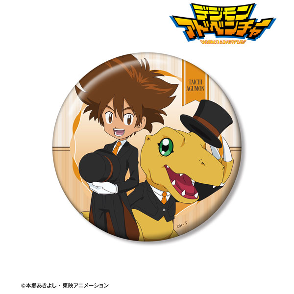 デジモンアドベンチャー 描き下ろし 八神太一＆アグモン メイド＆執事ver. 100mm缶バッジ[アルマビアンカ]《０５月予約》