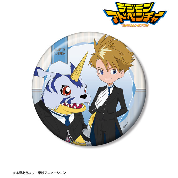 デジモンアドベンチャー 描き下ろし 石田ヤマト＆ガブモン メイド＆執事ver. 100mm缶バッジ[アルマビアンカ]《０５月予約》