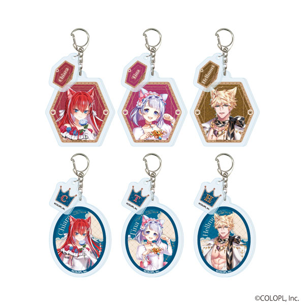 パーツ付きアクリルキーホルダー「白猫プロジェクト」01/猫の日ver.(描き下ろしイラスト) 6個入りBOX