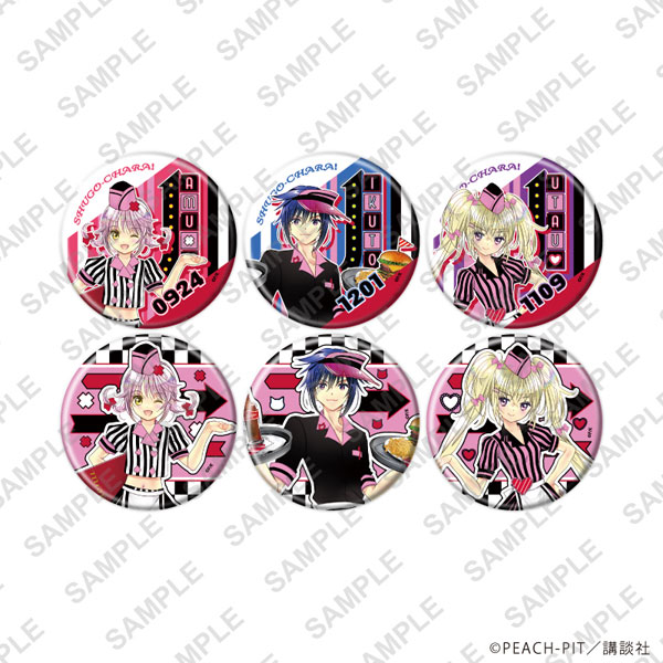 缶バッジ「しゅごキャラ！」36/アメリカンダイナーver. 描き下ろしイラスト 6個入りBOX