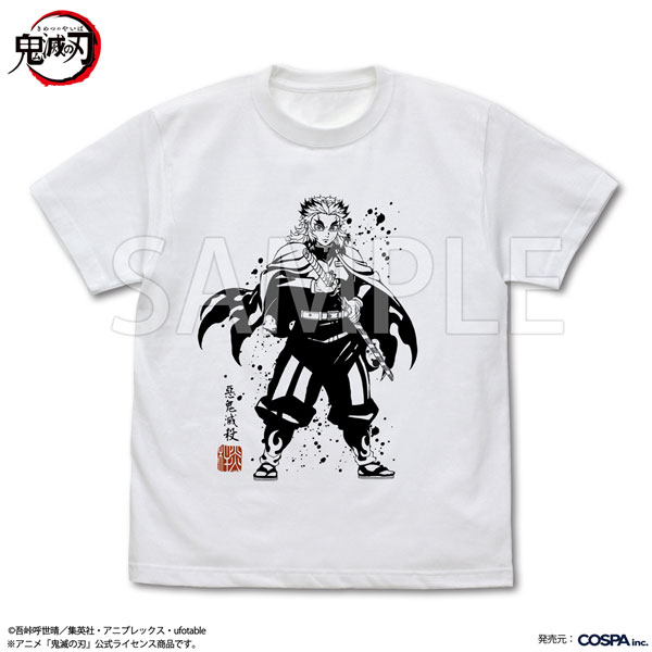 鬼滅の刃 ufotable ジャンプショップ 原作絵 コマTシャツ 煉獄杏寿郎 アニメ「鬼滅の刃」 惡鬼滅殺 煉獄杏寿郎 Tシャツ/WHITE-L[コスパ
