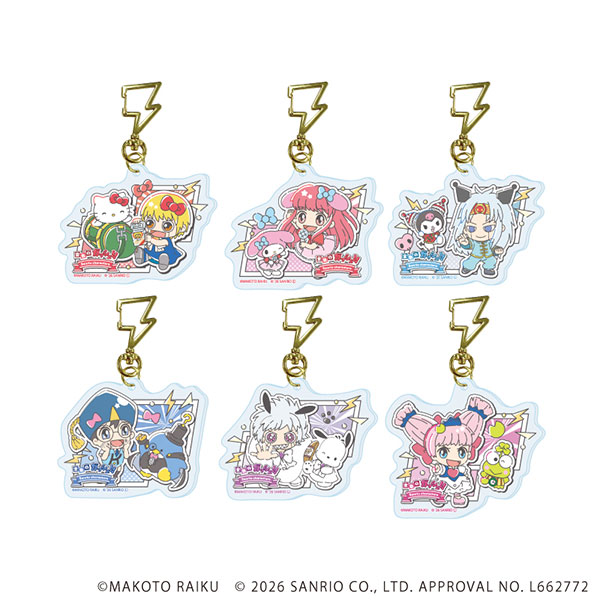 雷型ナスカン付きアクリルキーホルダー「金色のガッシュ！！×サンリオキャラクターズ」01/vol.01 コラボイラスト 6個入りBOX[A3]《０５月予約》