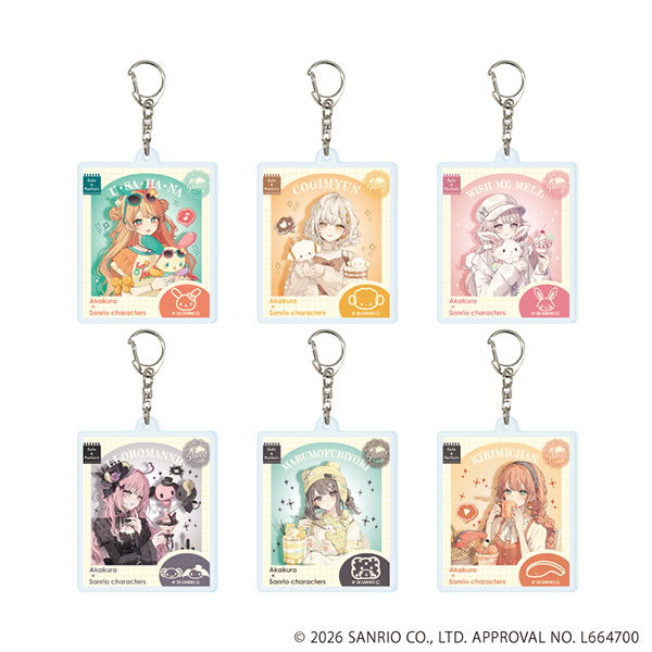 アクリルキーホルダー「赤倉×サンリオキャラクターズ」06/コラボイラスト 6個入りBOX[A3]《０５月予約》