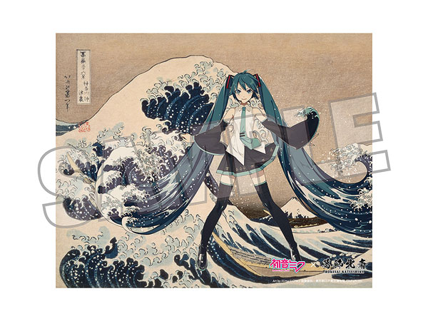 初音ミク×葛飾北斎 iXima キャンバスアート 神奈川沖波裏[Presence