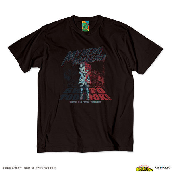 アニメ『僕のヒーローアカデミア』 第1弾 第二次決戦編 シーンイラストTシャツ 1(轟焦凍) ブラック XL[AIR TWOKYO]《０５月予約》