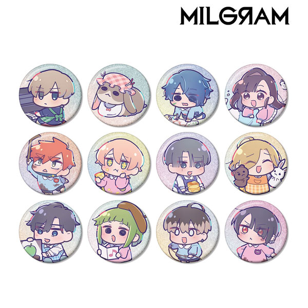 MILGRAM -ミルグラム- 描き下ろし ミニグラム 幼稚園ver. トレーディンググリッター缶バッジ 12個入りBOX[アルマビアンカ]《在庫切れ》