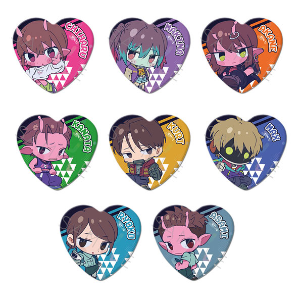 アニメ『銀河特急 ミルキー☆サブウェイ』 ハート型缶バッジ(ちぽっけ) 8個入りBOX