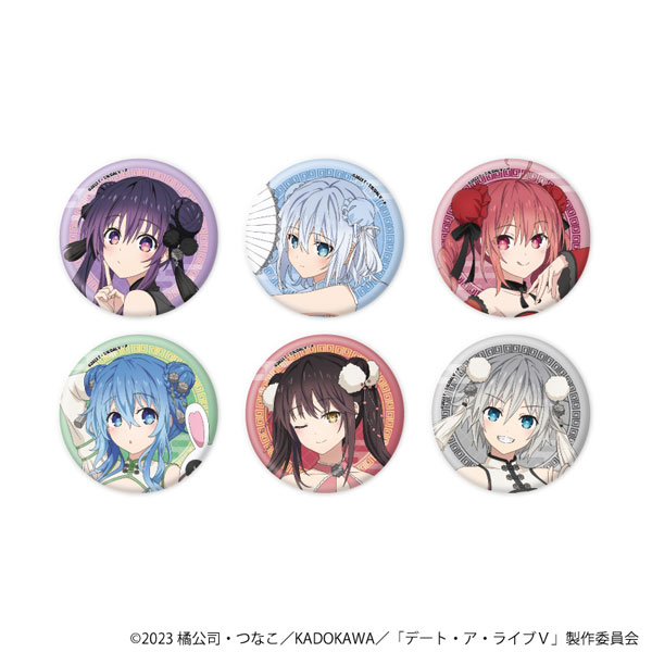 デートアライブ　ヒロインズメタリック缶バッジセット 缶バッジ「デート・ア・ライブV」02/描き下ろしイラスト 6個入りBOX[A3