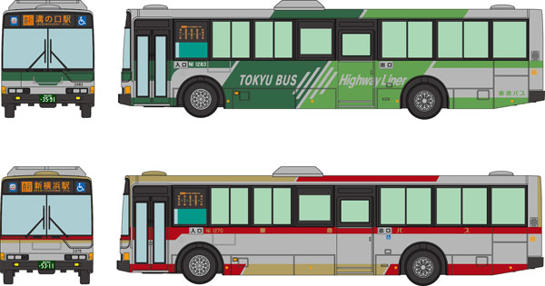 ザ・バスコレクション 東急バス さよなら新横浜～溝の口線2台セット[トミーテック]《０８月予約》