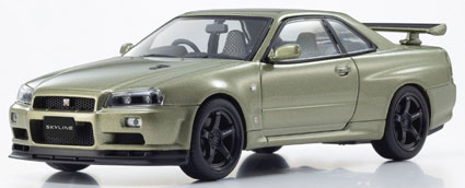 KYOSHOオリジナル 1/43 日産 スカイライン R34 GT-R VスペックII Nur (ミレニアムジェイド)[京商]《発売済・在庫品》