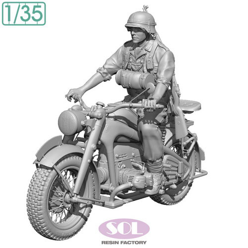 1/35 WWII ドイツ KS750軍用オートバイ(オートバイ兵付)[SOL MODEL
