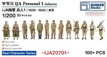 1/200 日本陸軍 フィギュアセット 1 (歩兵 1930～1945)[バンカー