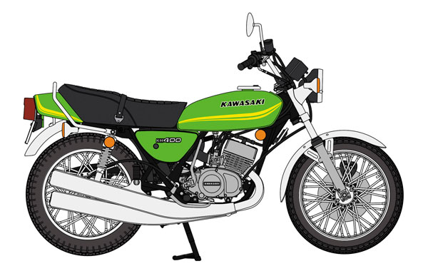 1/12 カワサキ KH400-A5 1978年 キャンディライムグリーン プラモデル[ハセガワ]《０４月予約》