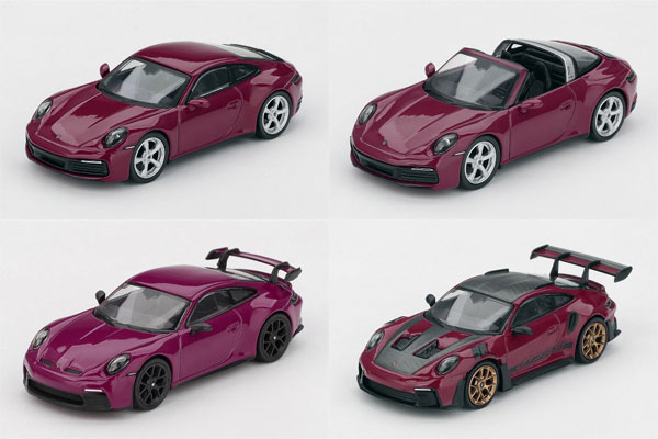 1/64 ポルシェ 911(992.1) ルビーストーンレッド セット(左ハンドル