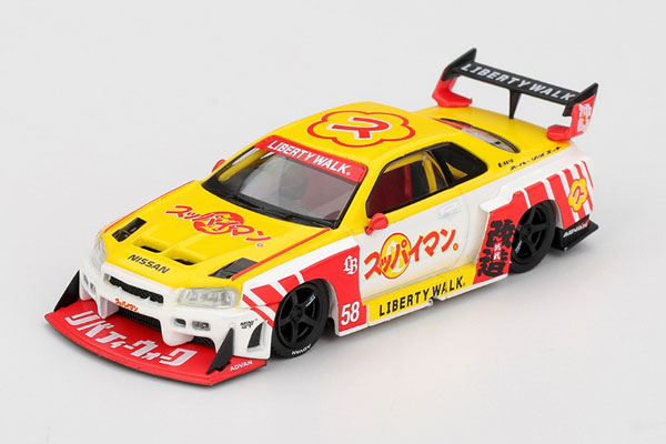 MINI GT LB-ER34スッパイマン オートメッセ300台限定モデル 1/64 Nissan LB-ER34 Super Silhouette スッパイマン 沖縄(右ハンドル