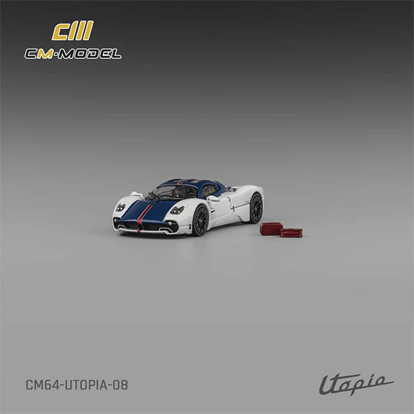 1/64 Pagani ウトピア ビアンコベニー ブルーカーボン/ロッソモンツァストライプ[CM・MODEL]《０６月仮予約》