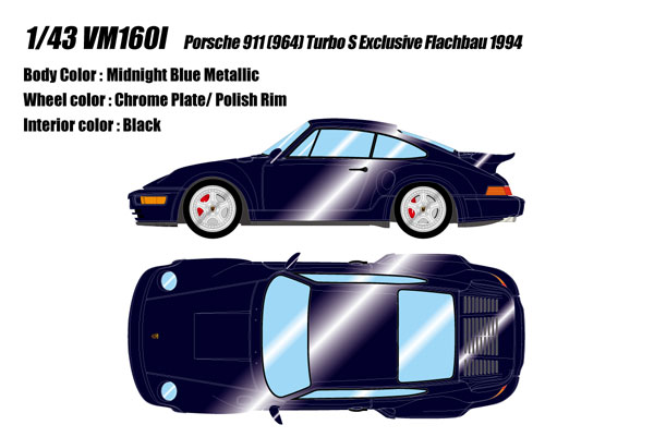 1/43 ポルシェ 911 (964) ターボS フラットノーズ 1994 ミッドナイトブルーメタリック[メイクアップ]【送料無料】《０７月予約》