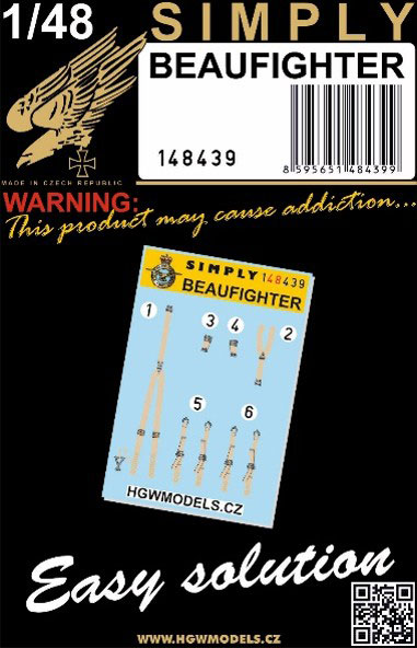 1/48 ブリストル ボーファイター シートベルト3Dデカール[HGW]《０３月仮予約》