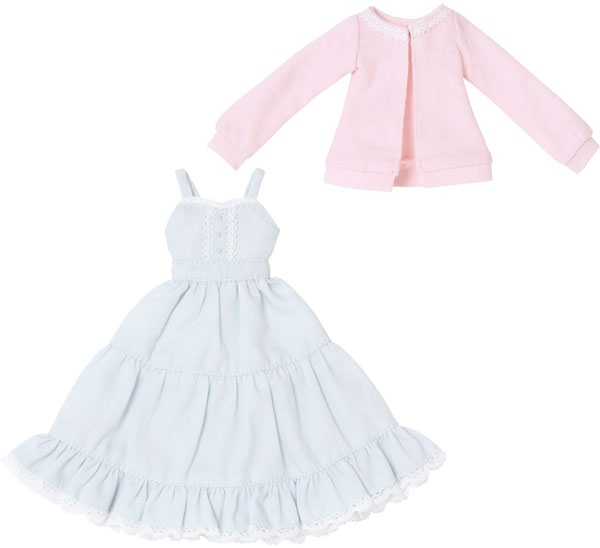 1/6 PNS ティアードキャミワンピ＆カーディガンset ベビーブルー×ピンク (ドール用)[アゾン]《０５月予約》