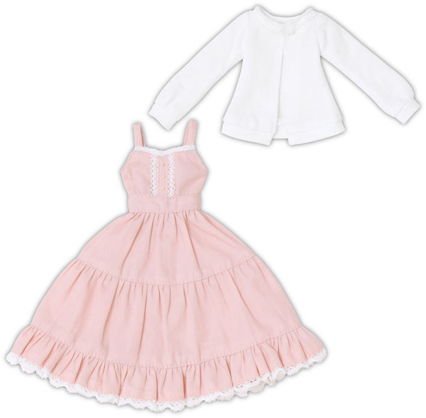 1/6 PNS ティアードキャミワンピ＆カーディガンset ピンク×ホワイト (ドール用)[アゾン]《０５月予約》