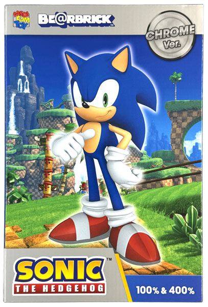 中古】(本体A/箱B)BE＠RBRICK SONIC THE HEDGEHOG CHROME Ver. 100