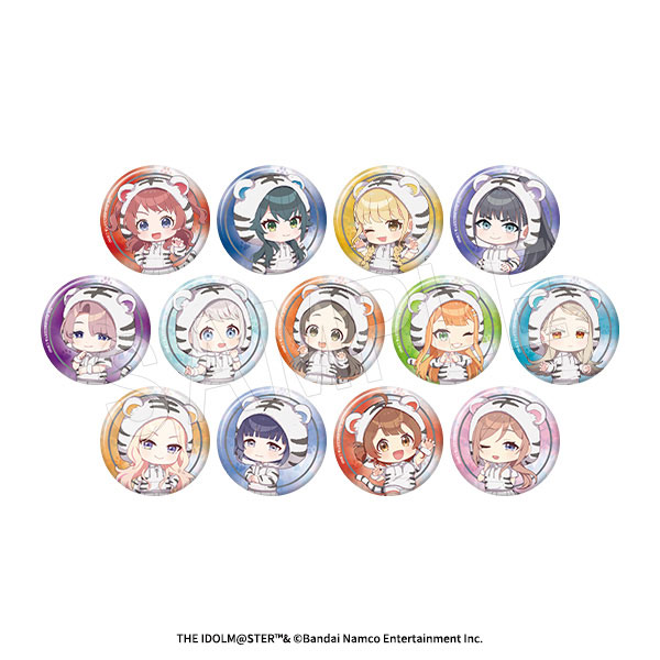 学園アイドルマスター トレーディングミニキャラホロ缶バッジ ホワイトタイガーver. 13個入りBOX