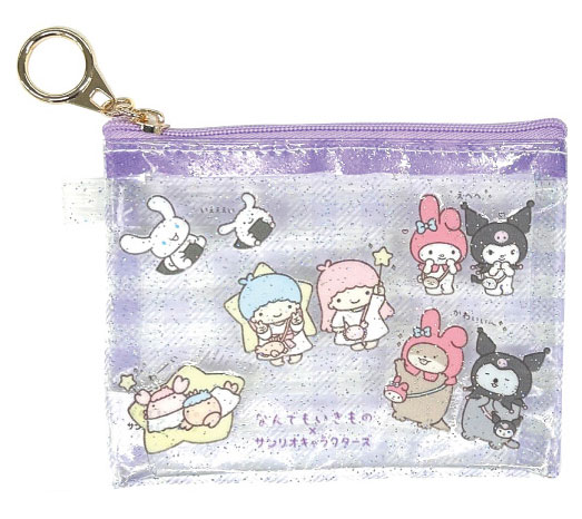 なんでもいきもの×サンリオキャラクターズ ミニクリアポーチ (パープル)[ティー・シー・ピー]《０６月予約》