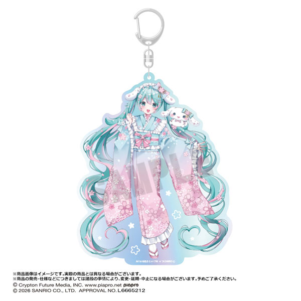 初音ミク×シナモロール 夢桜ver. BIGオーロラアクリルキーホルダー[ANICRAFT]《０６月予約》