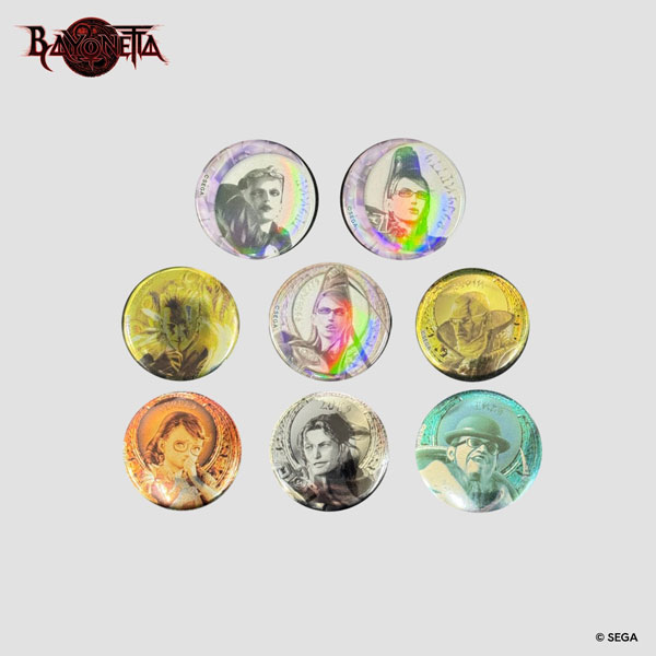 ベヨネッタ リザルトメダル風トレーディング缶バッジ 8個入りBOX