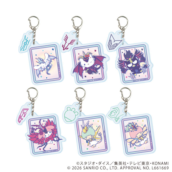パーツ付きアクリルキーホルダー「遊☆戯☆王5D’s×サンリオキャラクターズ」01/コラボイラスト 6個入りBOX[A3]《０６月予約》