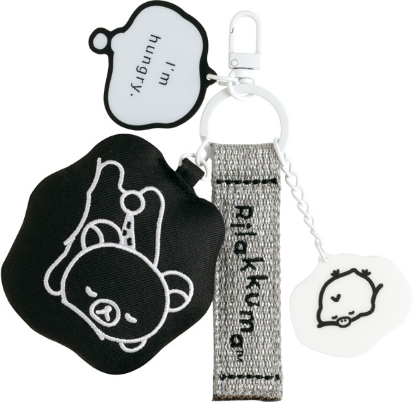 AB43601 リラックマ BASIC RILAKKUMA MONOCHROME 刺繍キーホルダー