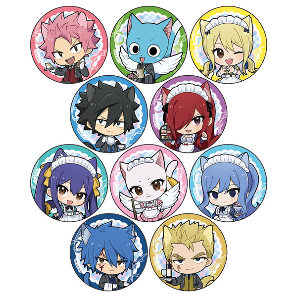 [FAIRY TAIL 100年クエスト]トレーディング缶バッジ(猫耳給仕服/ミニキャラ) 10個入りBOX