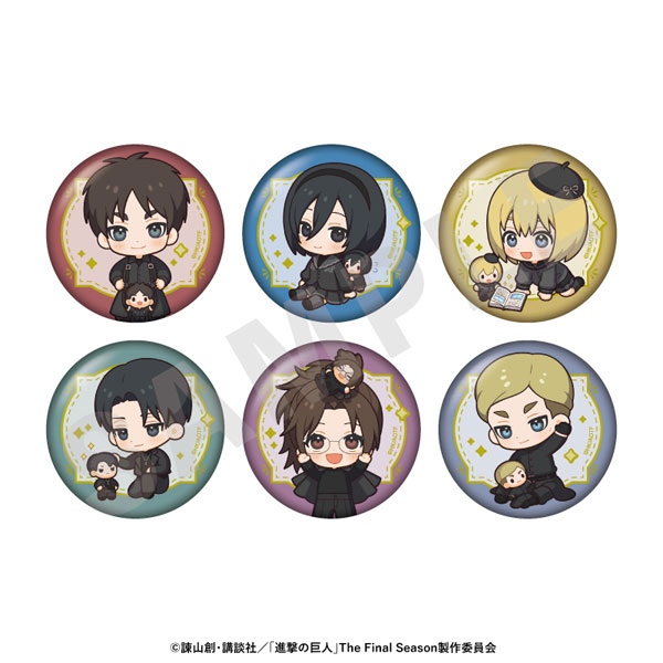 TVアニメ『進撃の巨人』 ミニキャラブラックコーデシリーズ トレーディング缶バッジ 6個入りBOX