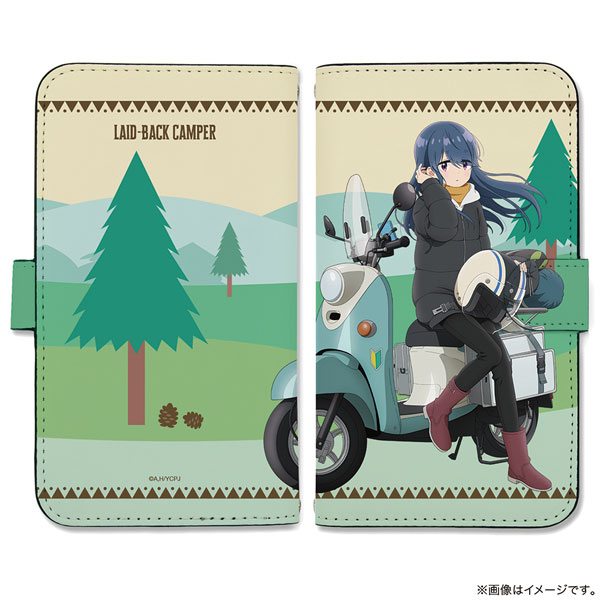 青リンゴポシェットを下げたアライグマさん ゆるキャン△ SEASON3』 描き下ろし 志摩リン 手帳型スマホケースLL