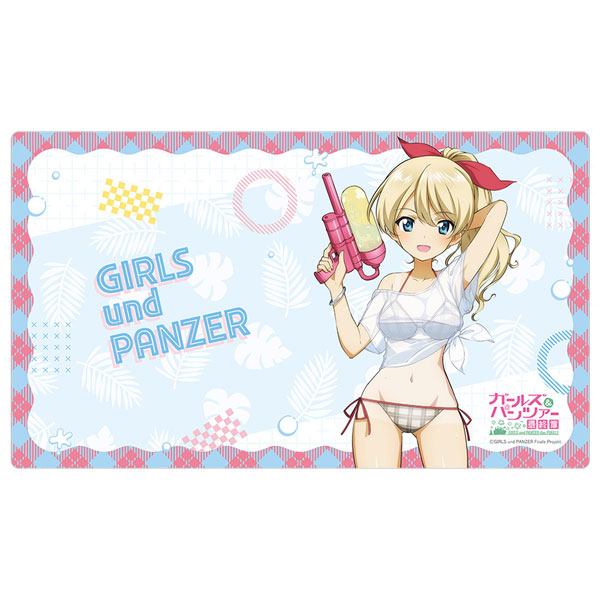 [ガールズ＆パンツァー 最終章]描き下ろしラバーマット(ダージリン/水鉄砲 日焼けVer.)[カーテン魂]《０８月予約》