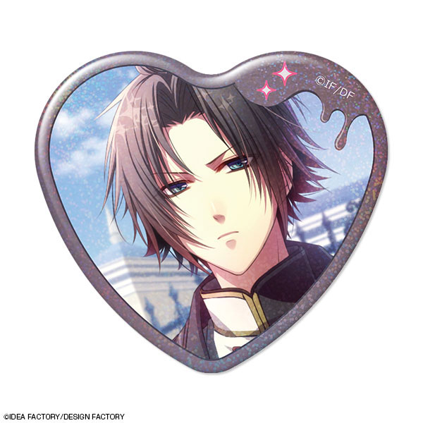 Glass Heart Princess ハート型ホログラム缶バッジ デザイン02(柾木