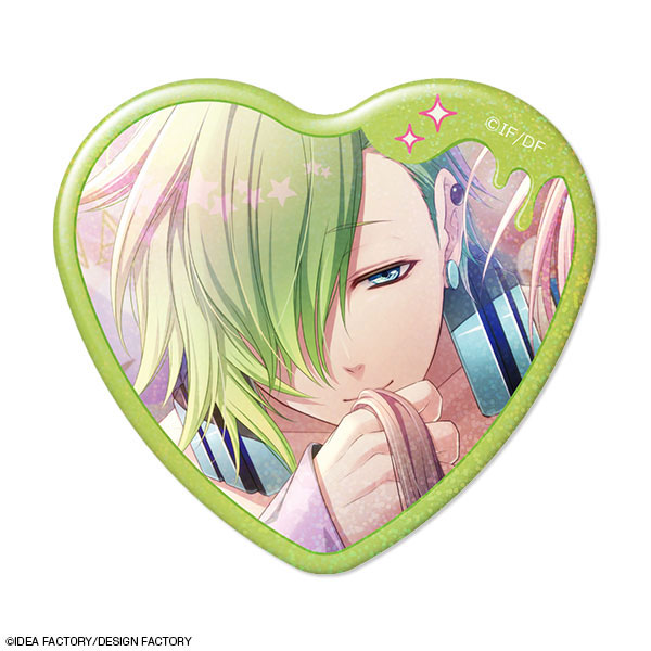 Glass Heart Princess ハート型ホログラム缶バッジ デザイン08(星野