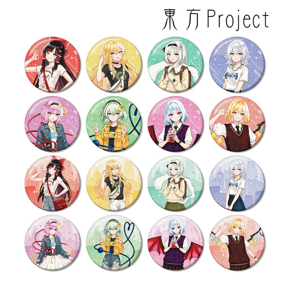 東方Project 松本能人イラスト 現代風ファッションver. vol.2 トレーディンググリッター缶バッジ 16個入りBOX