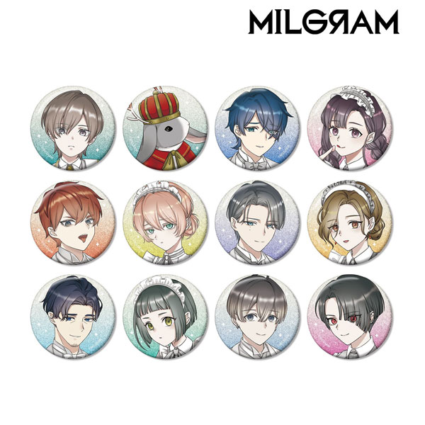 MILGRAM -ミルグラム- 描き下ろし 6th Anniversary ver. トレーディンググリッター缶バッジ 12個入りBOX[アルマビアンカ]《０８月予約》