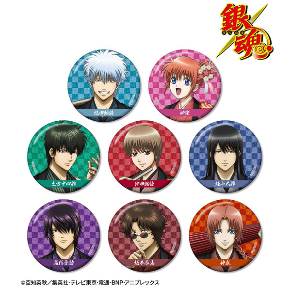 銀魂 描き下ろし 片面花柄和装ver. トレーディンググリッター缶バッジ 8個入りBOX[アルマビアンカ]《０９月予約》