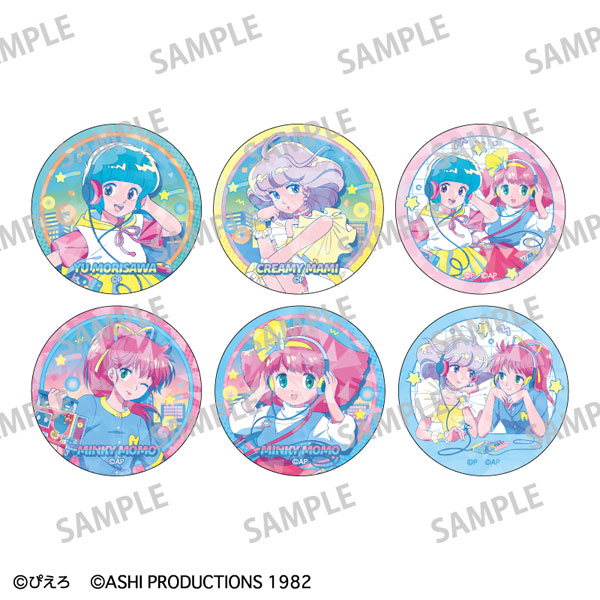 魔法の天使クリィミーマミ×魔法のプリンセスミンキーモモ トレーディングホログラム缶バッジ レトロテイスト BOX