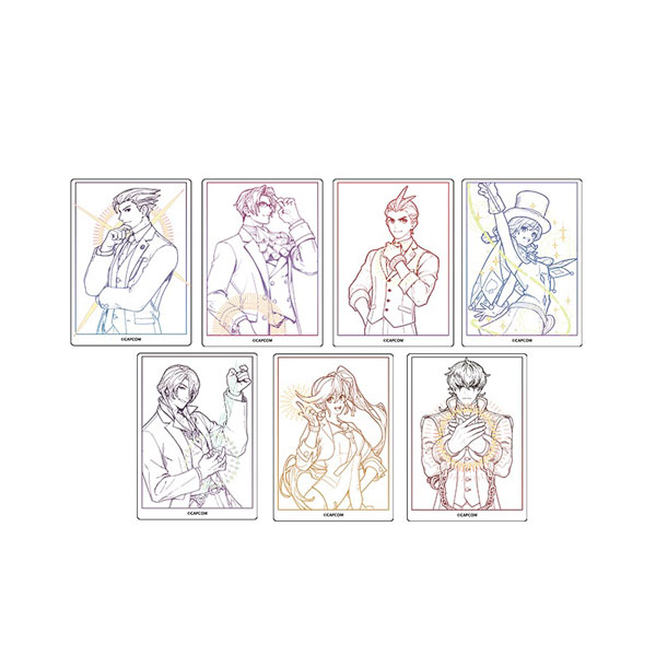 Ace Attorney Mucha Style Series Trading Line Art Acrylic Cards 7 Pack BOX [KUMAGUZI] “July Provisional Reservation”