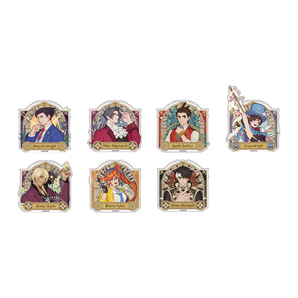 逆転裁判 ミュシャ風シリーズ トレーディングアクリルバッジ 7個入りBOX[KUMAGUZI]《０７月仮予約》