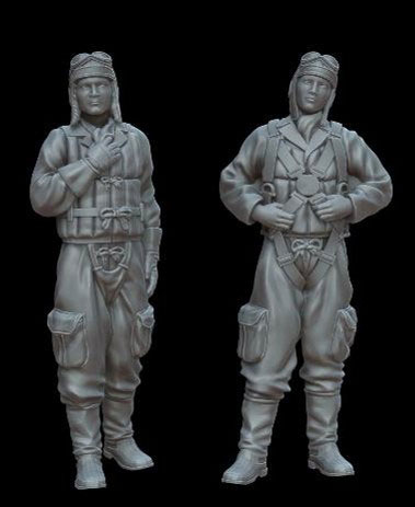 1/72 WW.II 日本軍パイロット(海軍、陸軍 x 各1入)[White Stork Miniatures]《０５月予約》