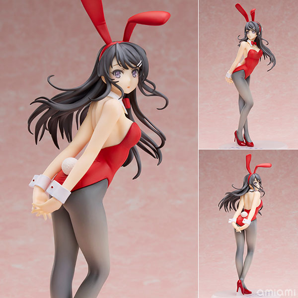桜島麻衣 バニーガール フィギュア ANIPLEX 1/7スケール 中古】(本体A/箱B)【特典】桜島麻衣～赤バニーガールver.～ 1/7 完成品