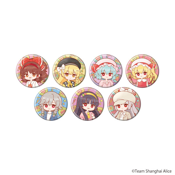 缶バッジ「東方Project」20/レトロver. レトロアートイラスト 7個入り