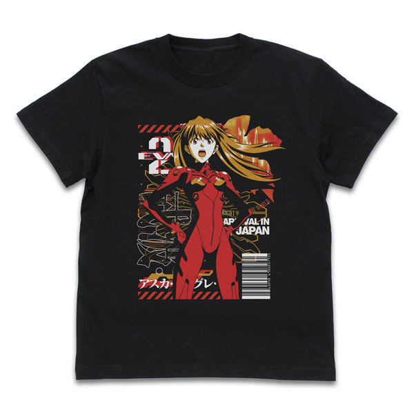 EVANGELION EVA2号機パイロット アスカ Tシャツ/BLACK-L[コスパ]《10