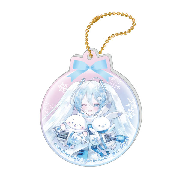 俺ガイル オーロラアクリルキーホルダー 雪の中にキミを閉じて コミケ107 3点 しろたん×雪ミク オーロラアクリルキーホルダー 等身ver.[キャラバン