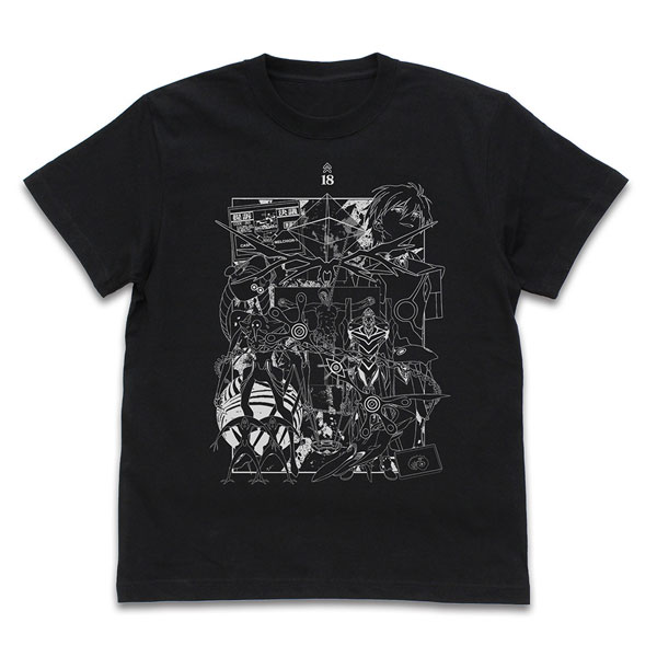 EVANGELION 『新世紀エヴァンゲリオン』全使徒 Tシャツ/BLACK-L[コスパ